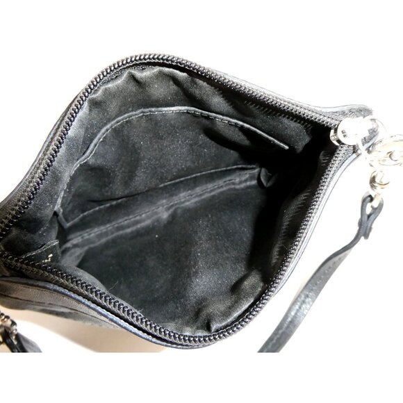 Coach Signature Perforated Dark Gray Leather Wristlet - Picture 6 of 12